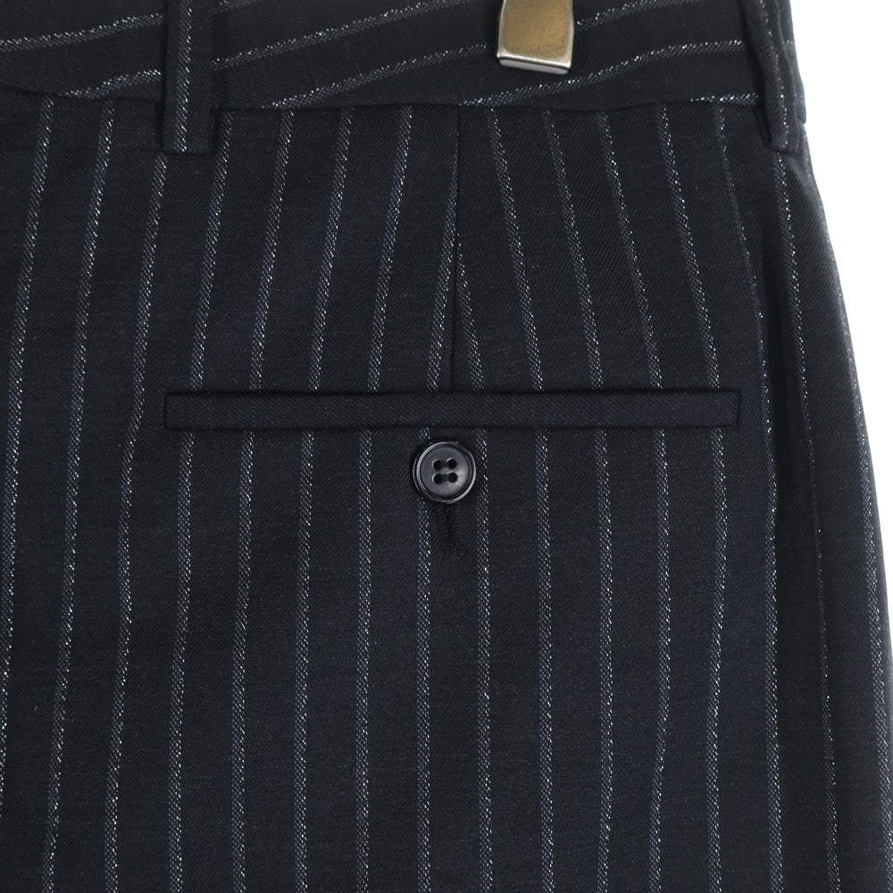 SAINT LAURENT PARIS(サンローランパリ) ラメストライプ ダブルブレストテーラードジャケット スラックスパンツ セットアップスーツ ブラック 596947 Y1A89