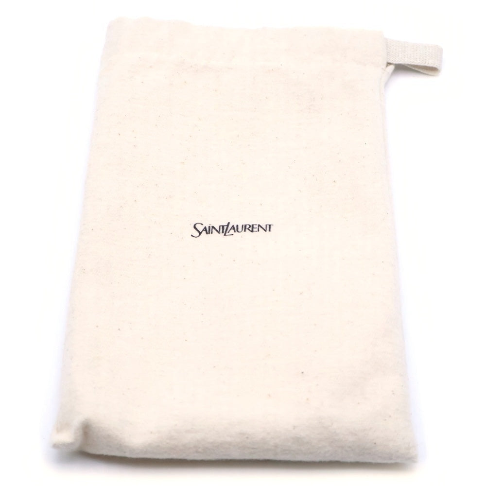 SAINT LAURENT PARIS(サンローランパリ) クロコ 型押しレザー ロゴ ラウンドジップ ロングウオレット 長財布 ブラック 617415