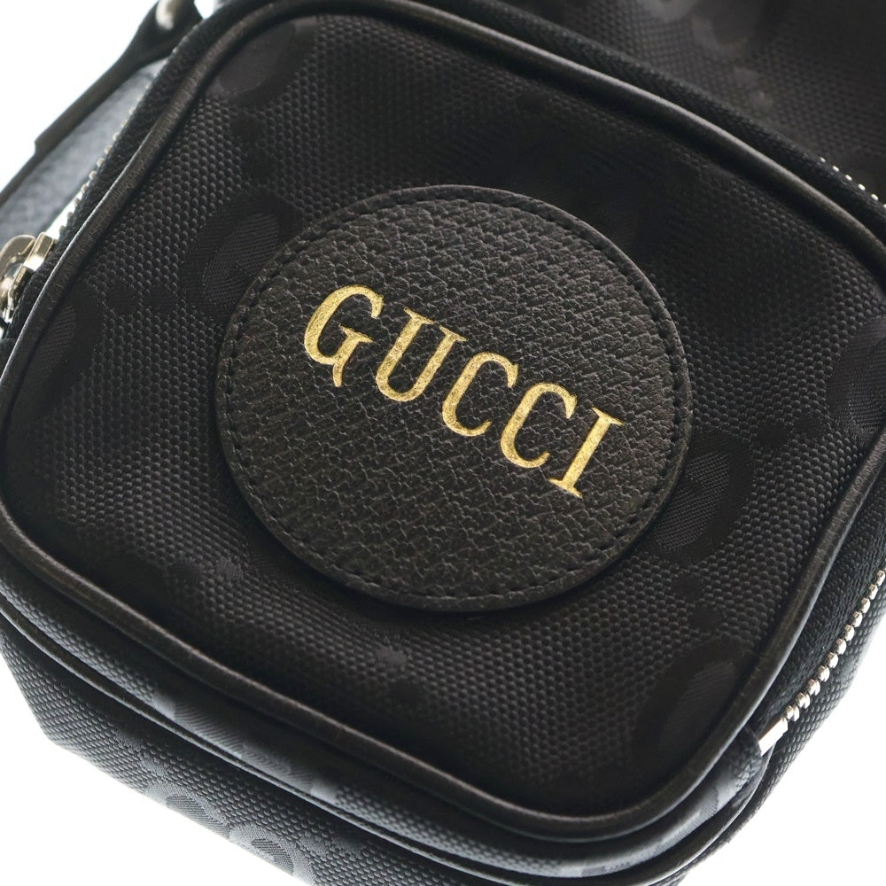 GUCCI(グッチ) オフ ザ グリッド GGキャンバス レザー ショルダーバッグ シルバー金具 ブラック 643882 レディース