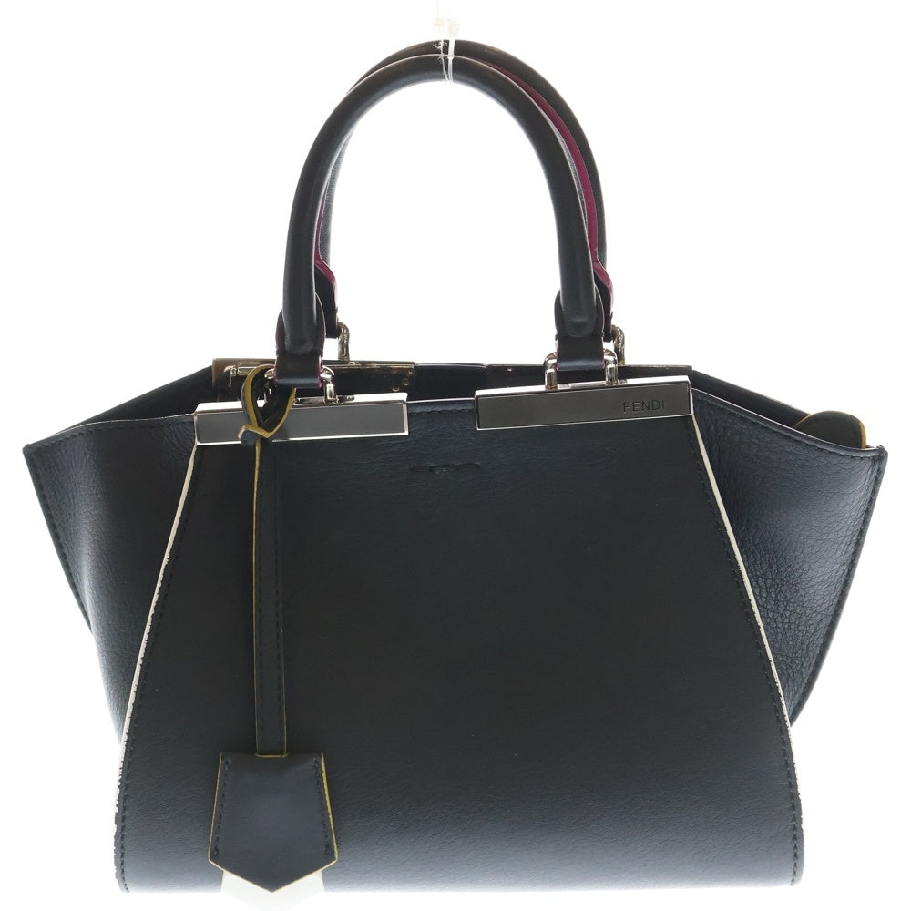 FENDI(フェンディ) プチトロワジュール ハンドバッグ 2WAYショルダー レザー シルバー金具 ブラック 8BH333 レディース