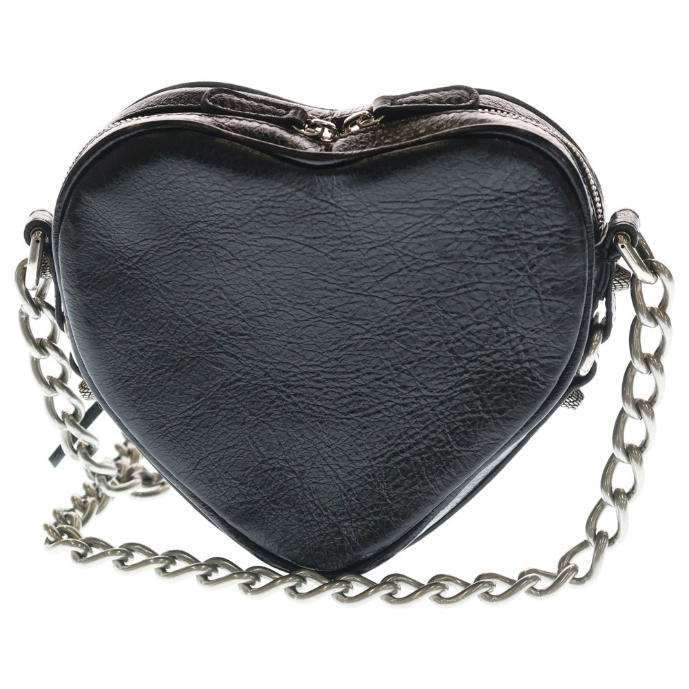 BALENCIAGA(バレンシアガ) ル カゴール ハートミニ ショルダーバッグ ブラック レザー シルバー金具 72278 レディース