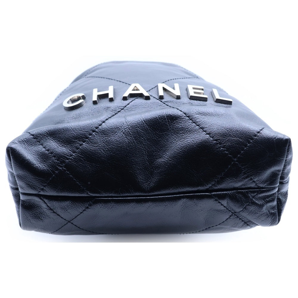 CHANEL(シャネル) シャネル22 ミニ ラムスキン ショルダーバッグ ブラック シルバー金具 レディース