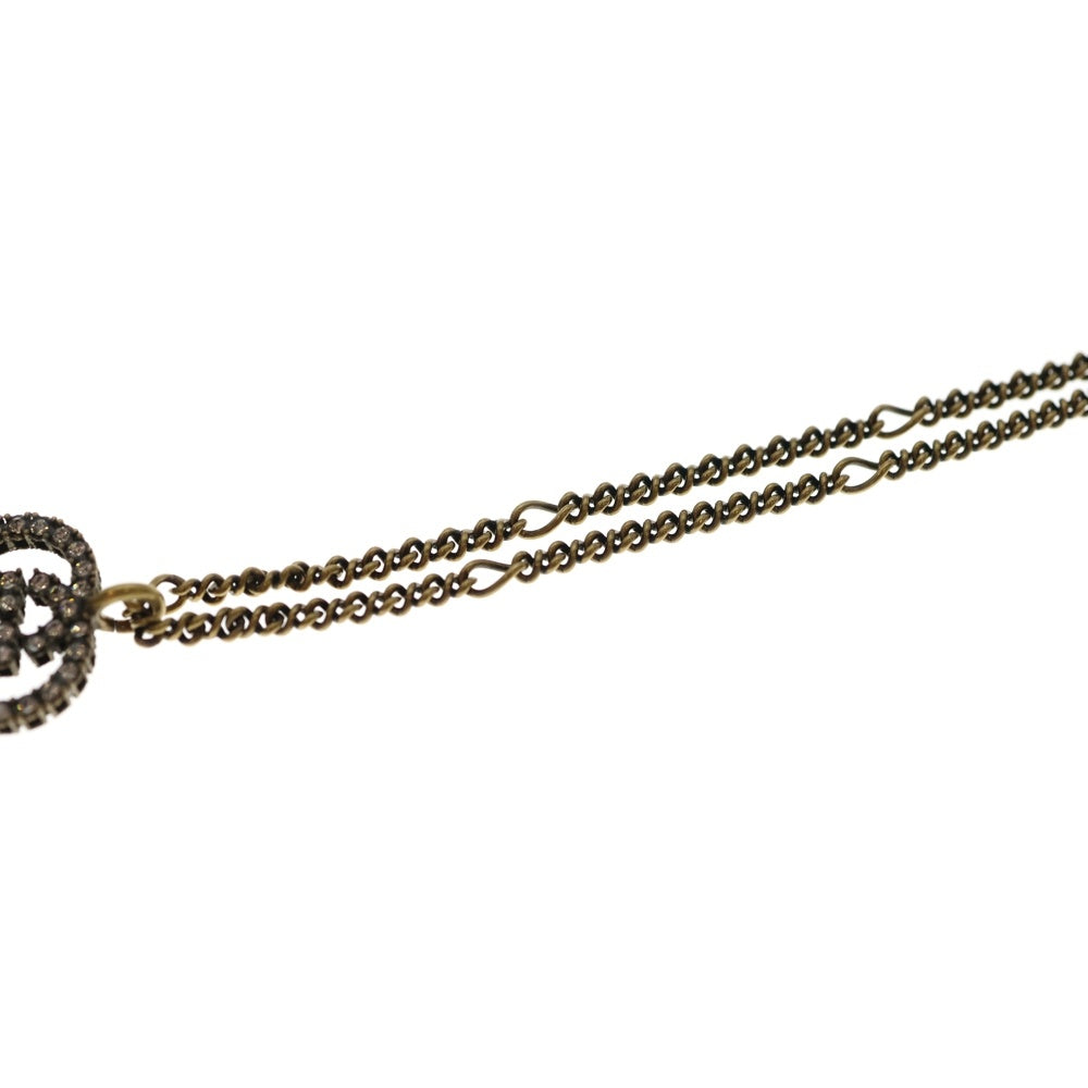 GUCCI(グッチ) ストロベリー インターロッキングG ペンダント ネックレス ゴールド×ピンク レディース