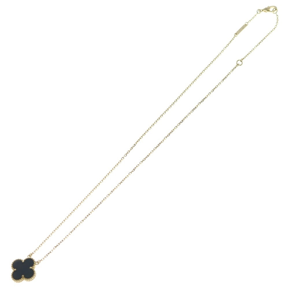 Van Cleef & Arpels(ヴァンクリーフアンドアーペル) ヴィンテージアルハンブラ オニキス ネックレス Au750 K18 YG イエローゴールド ペンダント VCARA45800 レディース