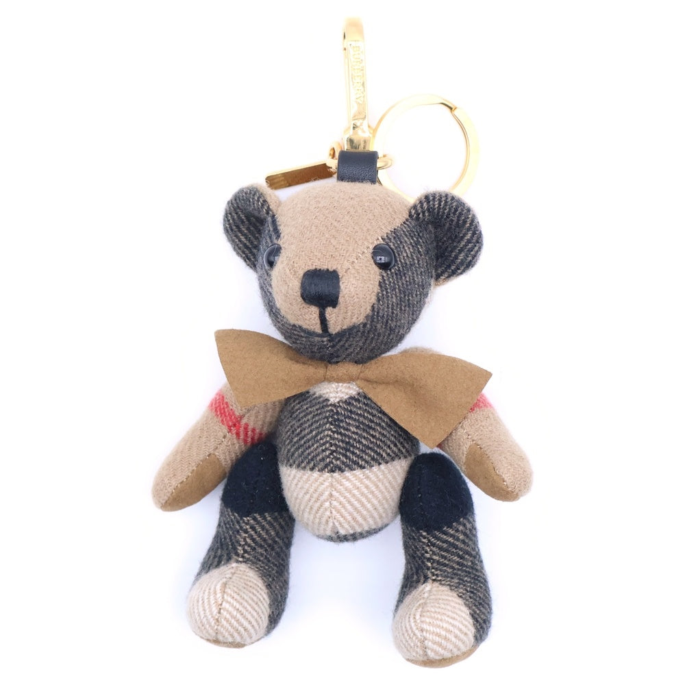 BURBERRY(バーバリー) ノバチェック ベアー テディベア バッグチャーム キーリング キーホルダー マスコット ブラウン ゴールド金具 レディース