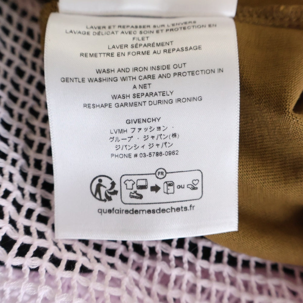 GIVENCHY(ジバンシィ) レイヤード メッシュ 迷彩 カモフラ柄 クルーネック 長袖Tシャツ ブラウン BMK71K73YGS