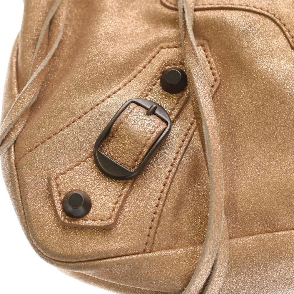 BALENCIAGA(バレンシアガ) ザ・ファースト レザー 2WAYハンドバッグ ショルダーバッグ ピンク ラメ レザー 103208 ブラウン金具 レディース
