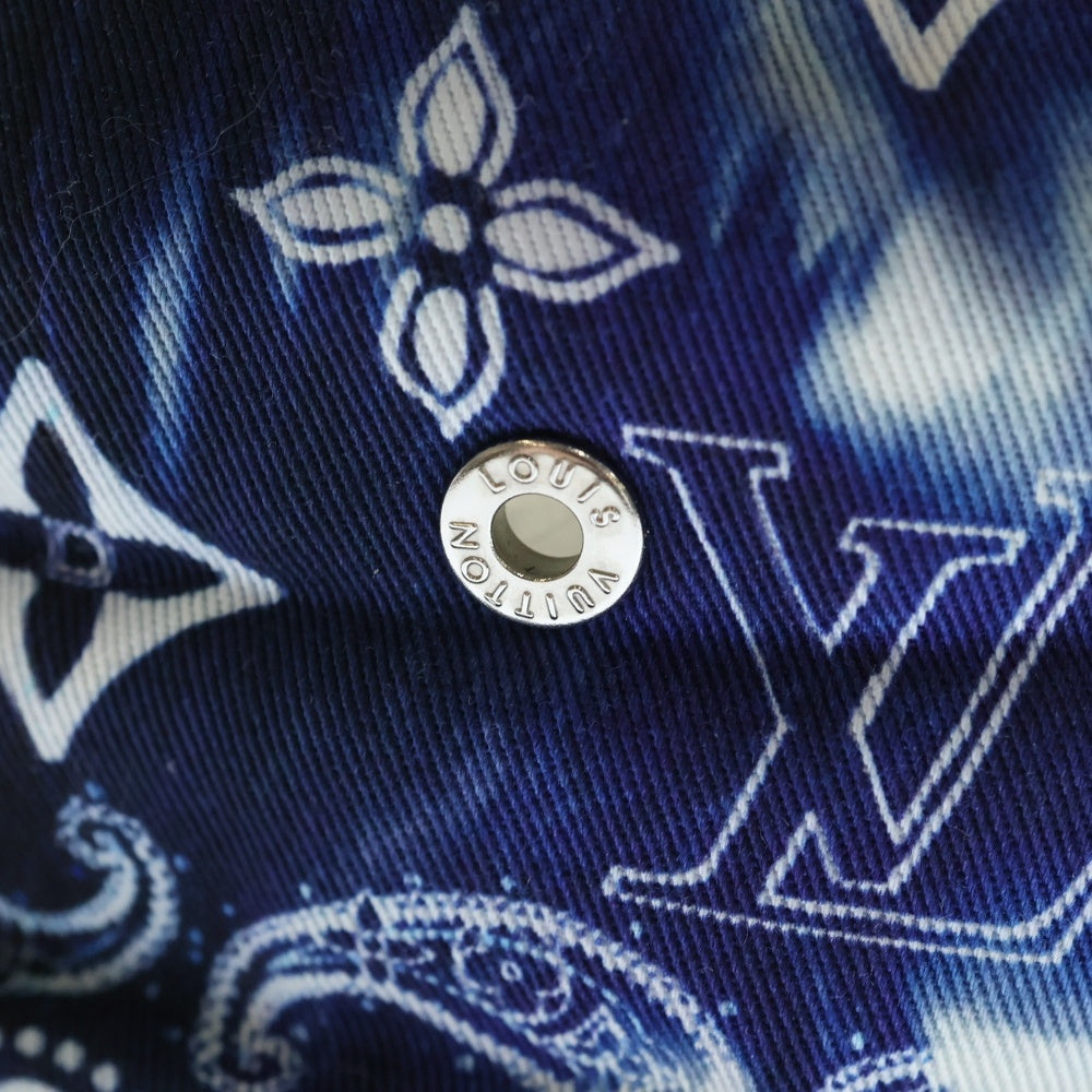 LOUIS VUITTON(ルイヴィトン) ボネ モノグラム ペイズリー柄 ロゴ刺繍 リバーシブル バケットハット ネイビー/ブルー MP3345