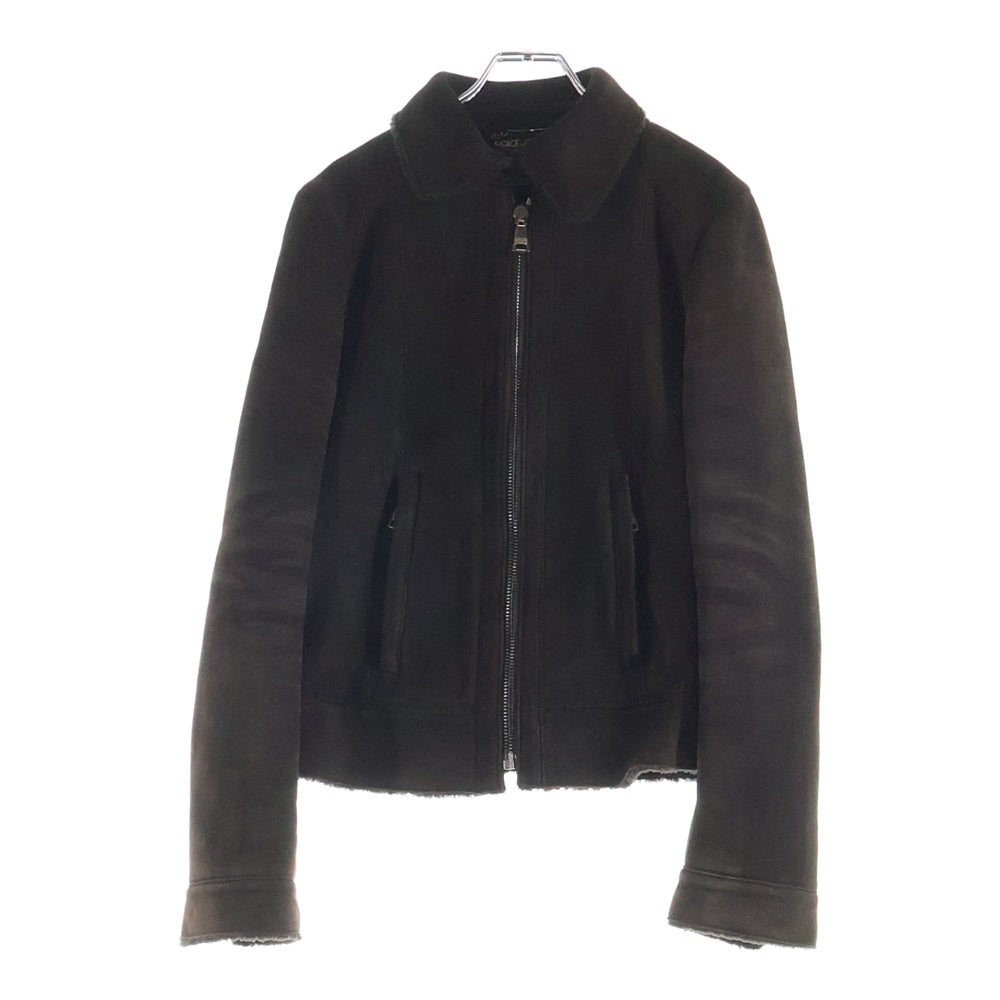 DOLCE & GABBANA(ドルチェアンドガッバーナ) シープスキン スエードレザー ジップアップ ジャケット ブラウン FSF9347F/FUPHI-B