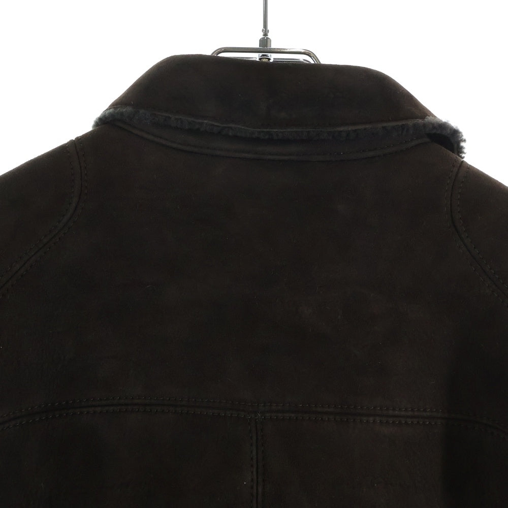 DOLCE & GABBANA(ドルチェアンドガッバーナ) シープスキン スエードレザー ジップアップ ジャケット ブラウン FSF9347F/FUPHI-B