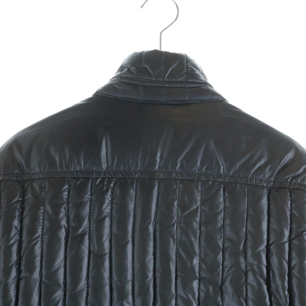 MONCLER(モンクレール) レザー ワッペンロゴ キルティング ジップアップ ダウンジャケット ブラック 40331 50 53012