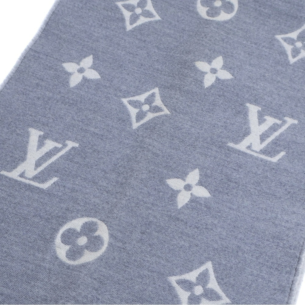 LOUIS VUITTON(ルイヴィトン) マフラー オール アバウト モノグラム ウール フリンジ グレー M79226