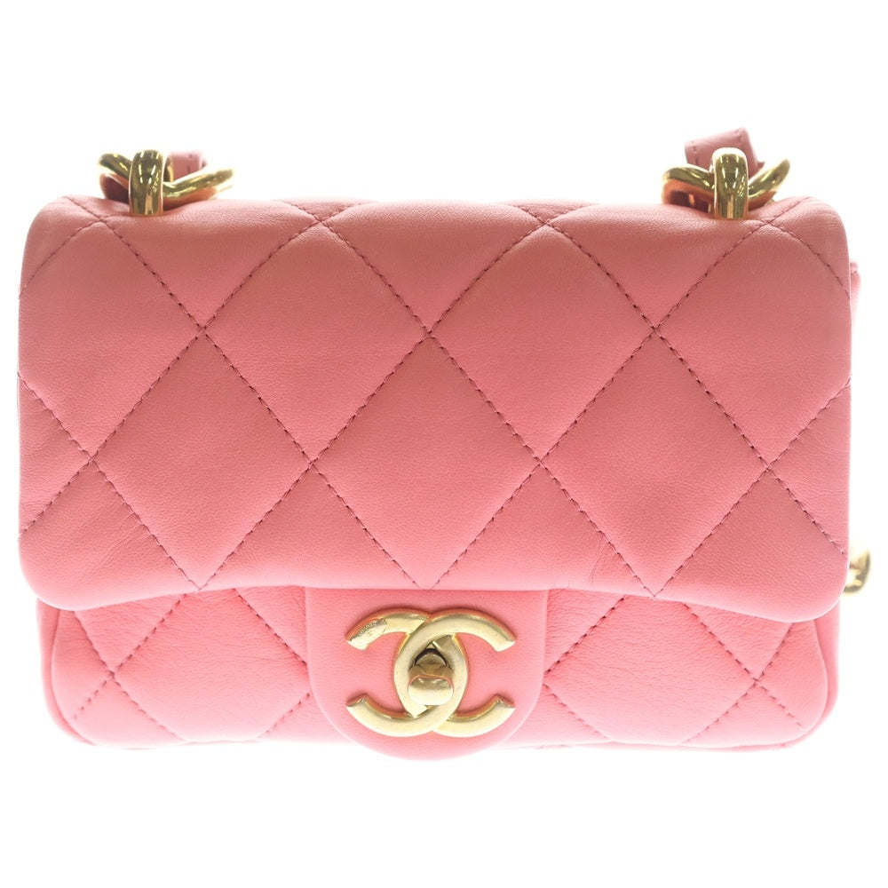 CHANEL(シャネル) ミニマトラッセ ピンク ラムスキン ショルダーバッグ