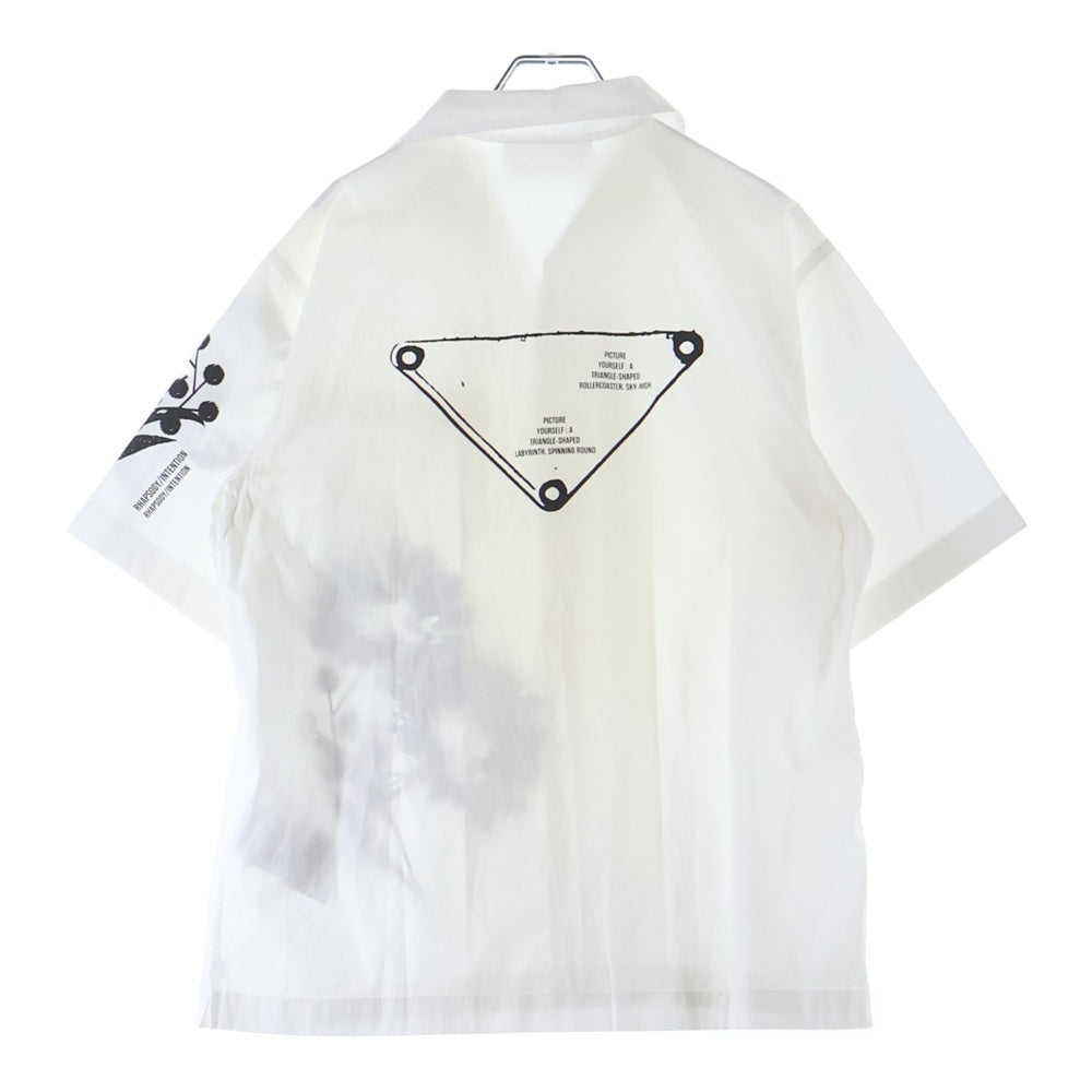PRADA(プラダ) フラワー バックトライアングル プリント 半袖シャツ ホワイト