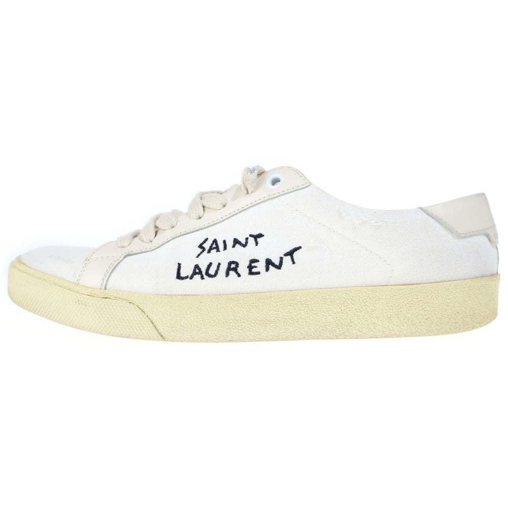 SAINT LAURENT PARIS(サンローランパリ) コートクラッシック キャンバスローカットスニーカー ホワイト レディース