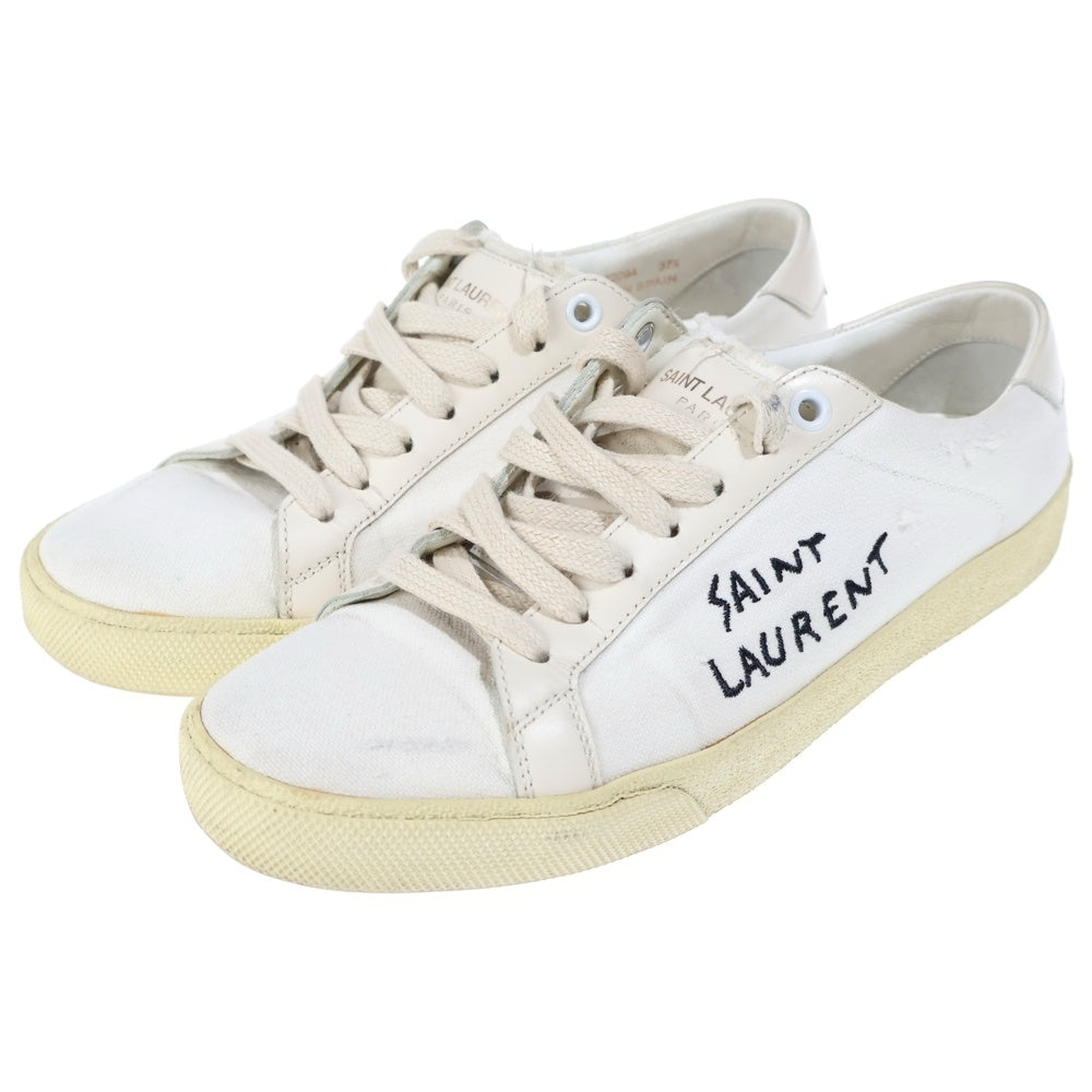 SAINT LAURENT PARIS(サンローランパリ) コートクラッシック キャンバスローカットスニーカー ホワイト レディース