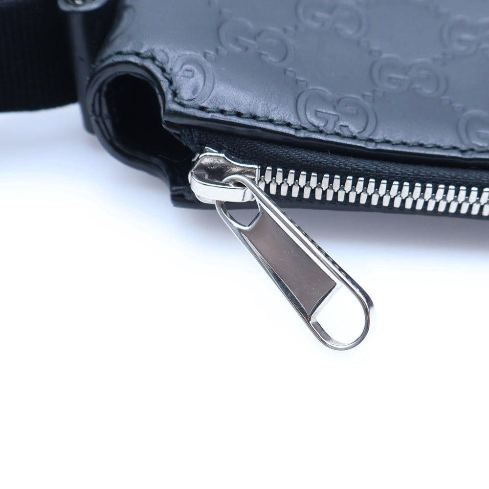 GUCCI(グッチ) グッチシマ ショルダーバッグ メッセンジャーバッグ サコッシュ ブラック レザー 406408 シルバー金具