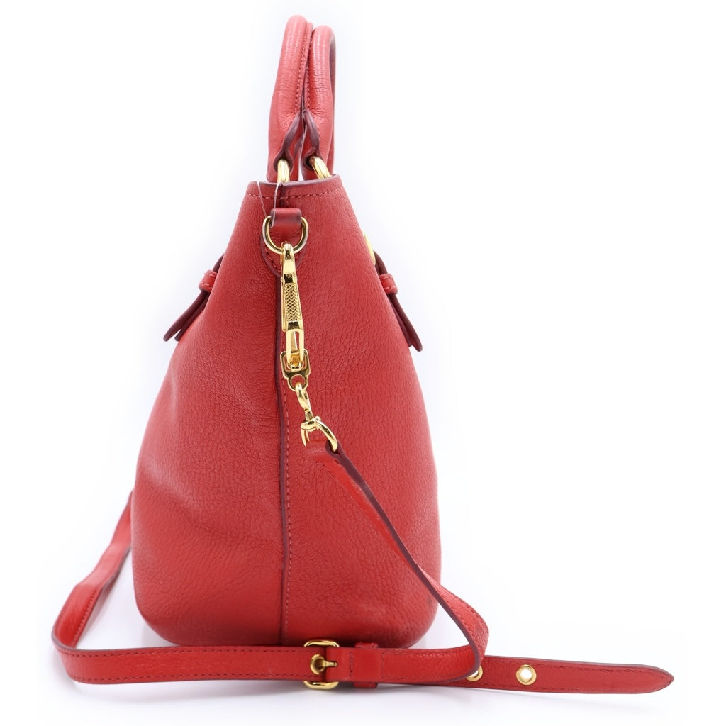miumiu(ミュウミュウ) マドラス ヴィッテロ 2WAYショルダーハンドバック ハンドバッグ レッド レザー ゴールド金具 レディース