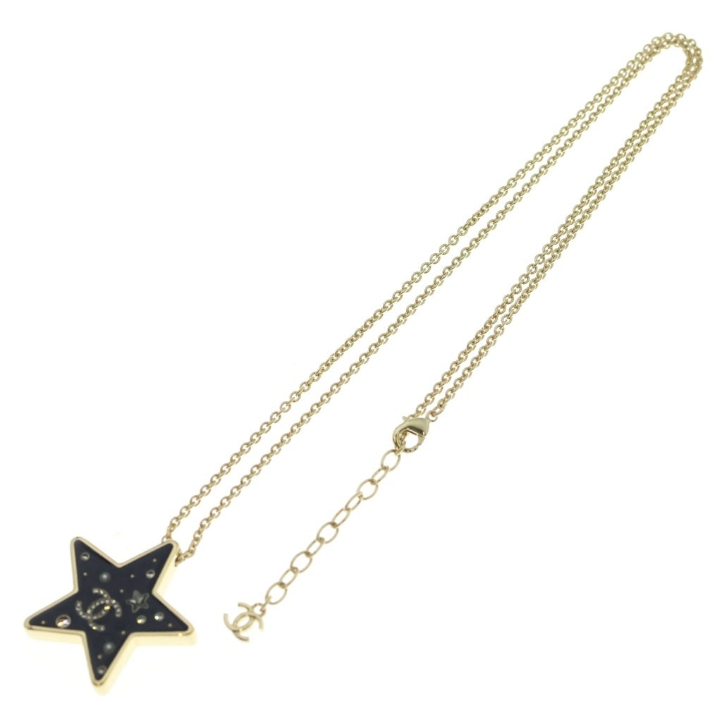 CHANEL(シャネル) スターモチーフ ネックレス ココマーク ラインストーン ゴールド D25K GP レディース