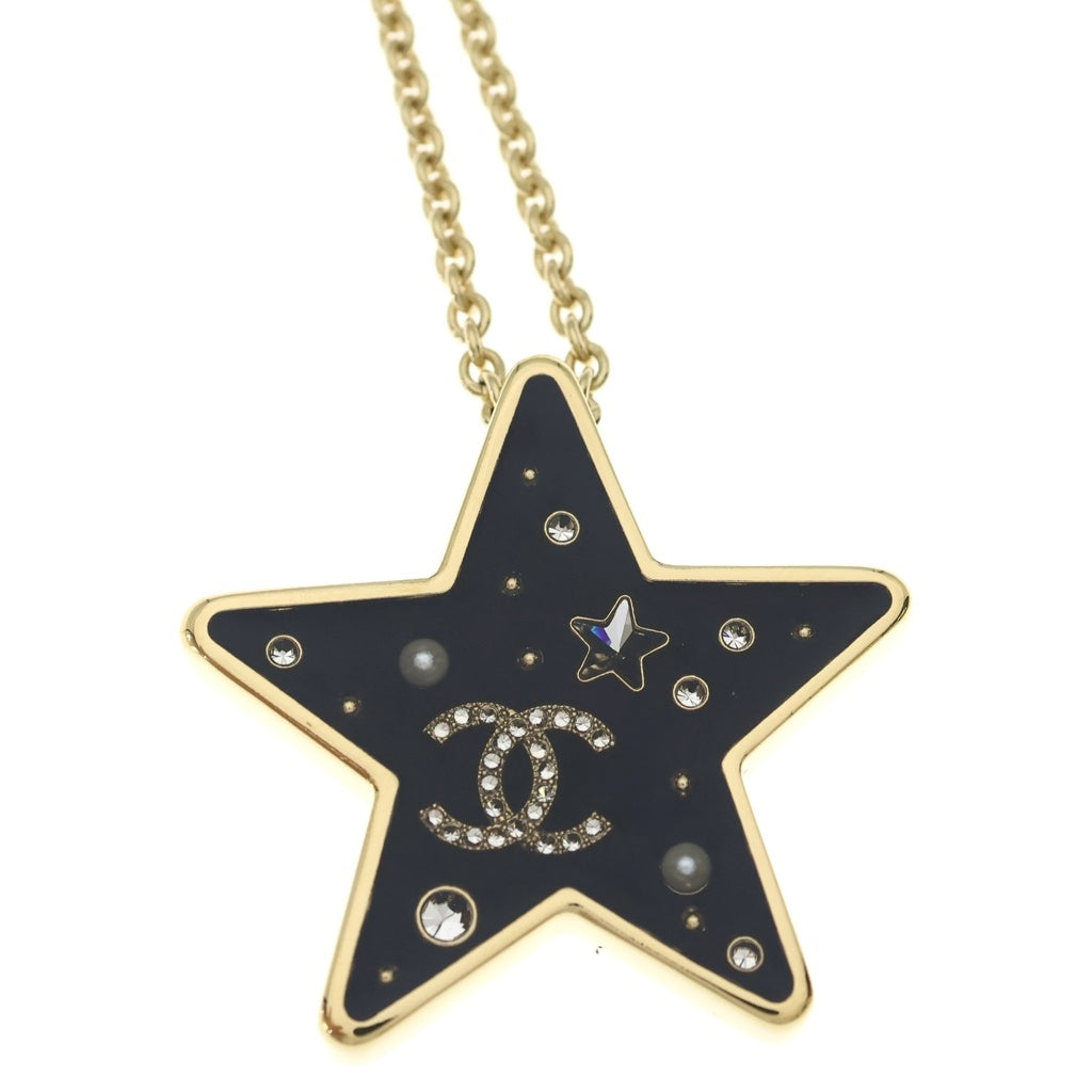 CHANEL(シャネル) スターモチーフ ネックレス ココマーク ラインストーン ゴールド D25K GP レディース