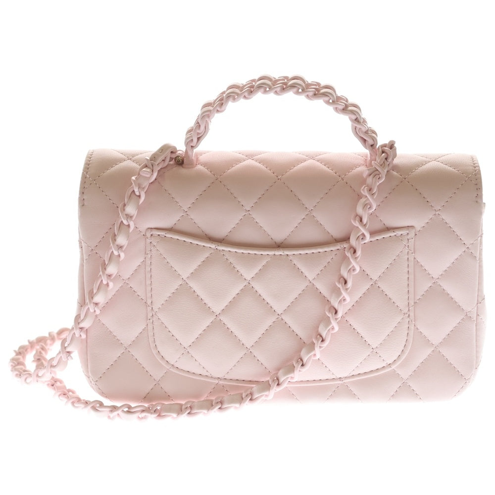 CHANEL(シャネル) マトラッセ チェーンショルダーバッグ ミニバッグ ライトピンク ラムスキン AS5243 ピンク金具 レディース