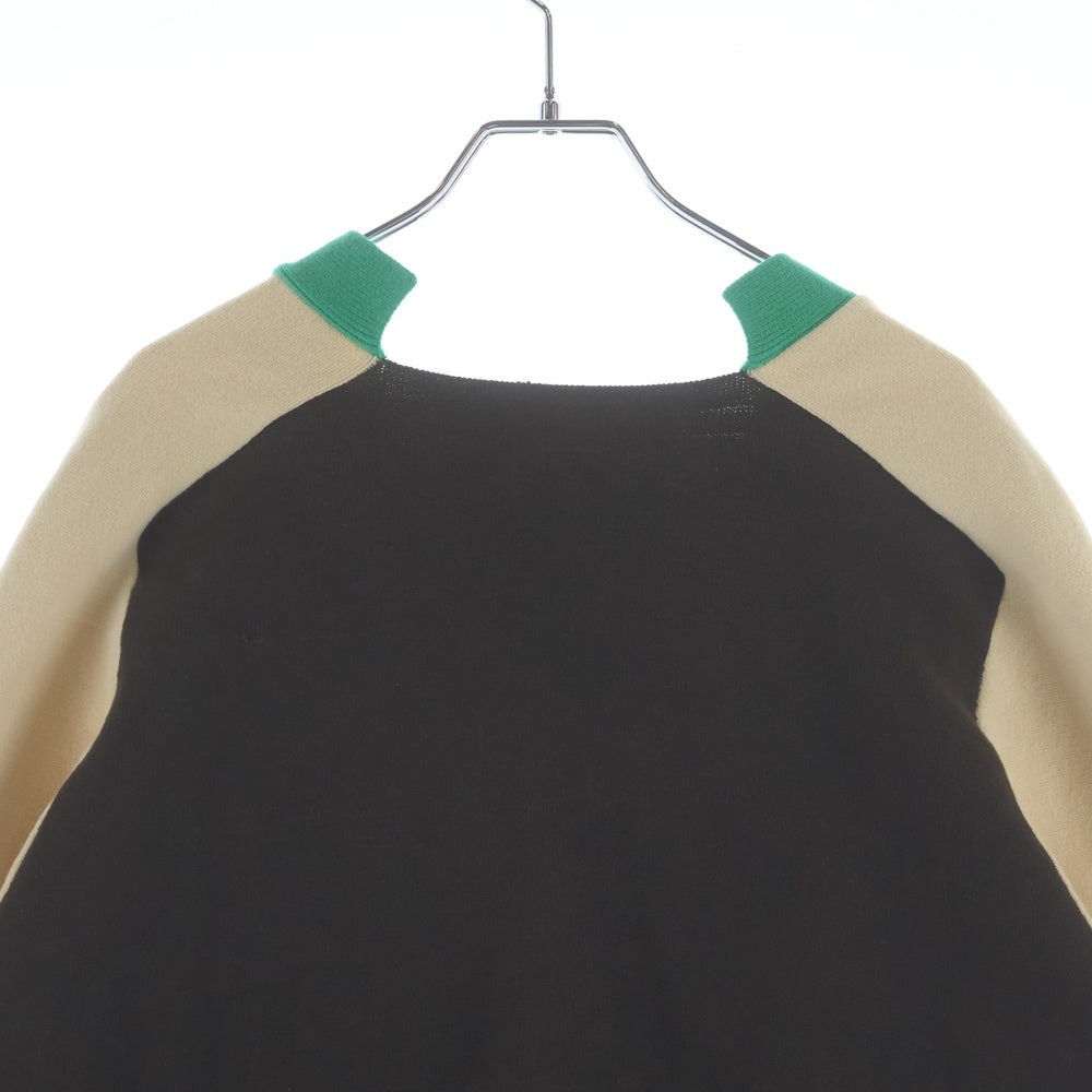 MARNI(マルニ) 12AW バイカラー コットンニット 長袖 カーディガン グリーン CDMDL02Q04FC902