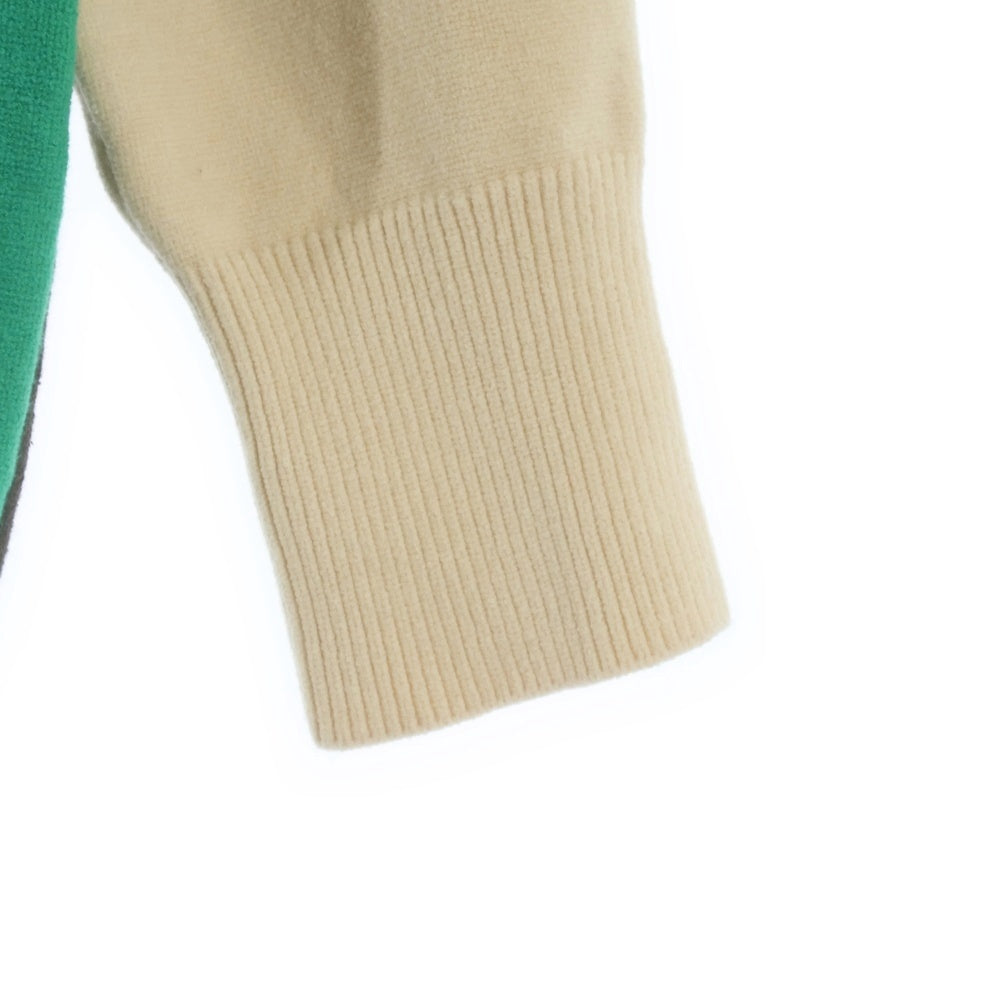 MARNI(マルニ) 12AW バイカラー コットンニット 長袖 カーディガン グリーン CDMDL02Q04FC902