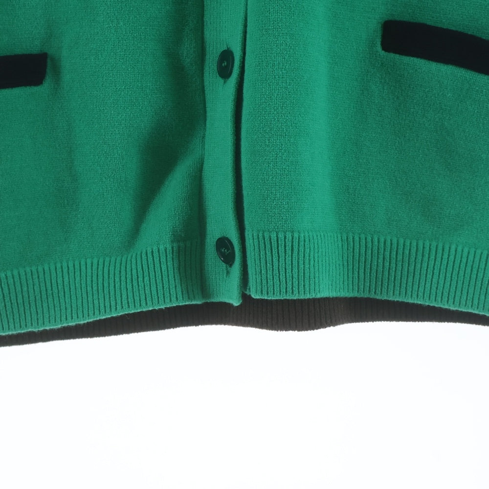 MARNI(マルニ) 12AW バイカラー コットンニット 長袖 カーディガン グリーン CDMDL02Q04FC902