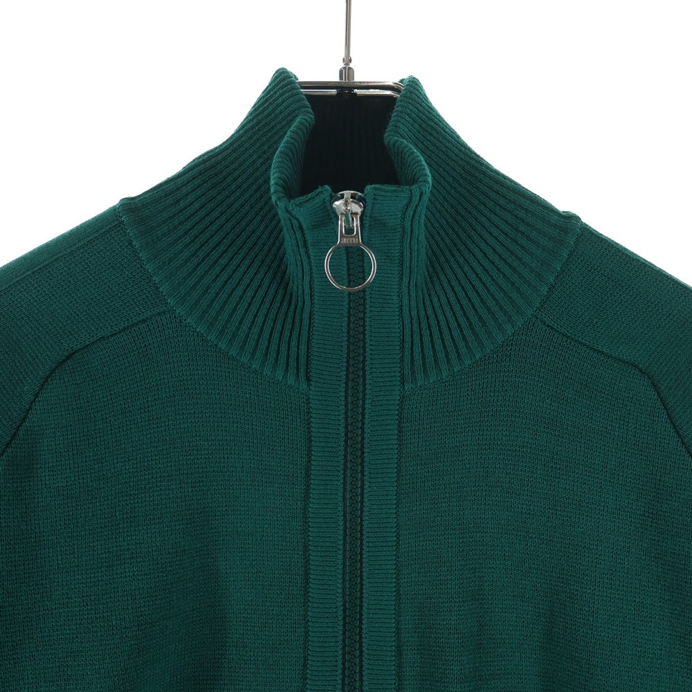 ami paris(アミパリス) リングジップ ビスコース ドライバーズ ニット ハイネック ジップアップ ジャケット グリーン E19K503.014