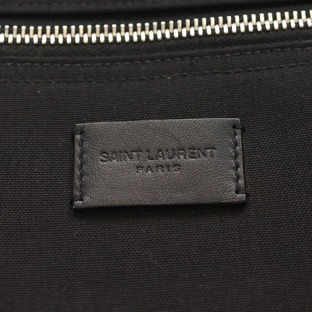 SAINT LAURENT PARIS(サンローランパリ) ヌックス キャンバス レザー バックパック リュックサック シルバー金具 ブラック レディース