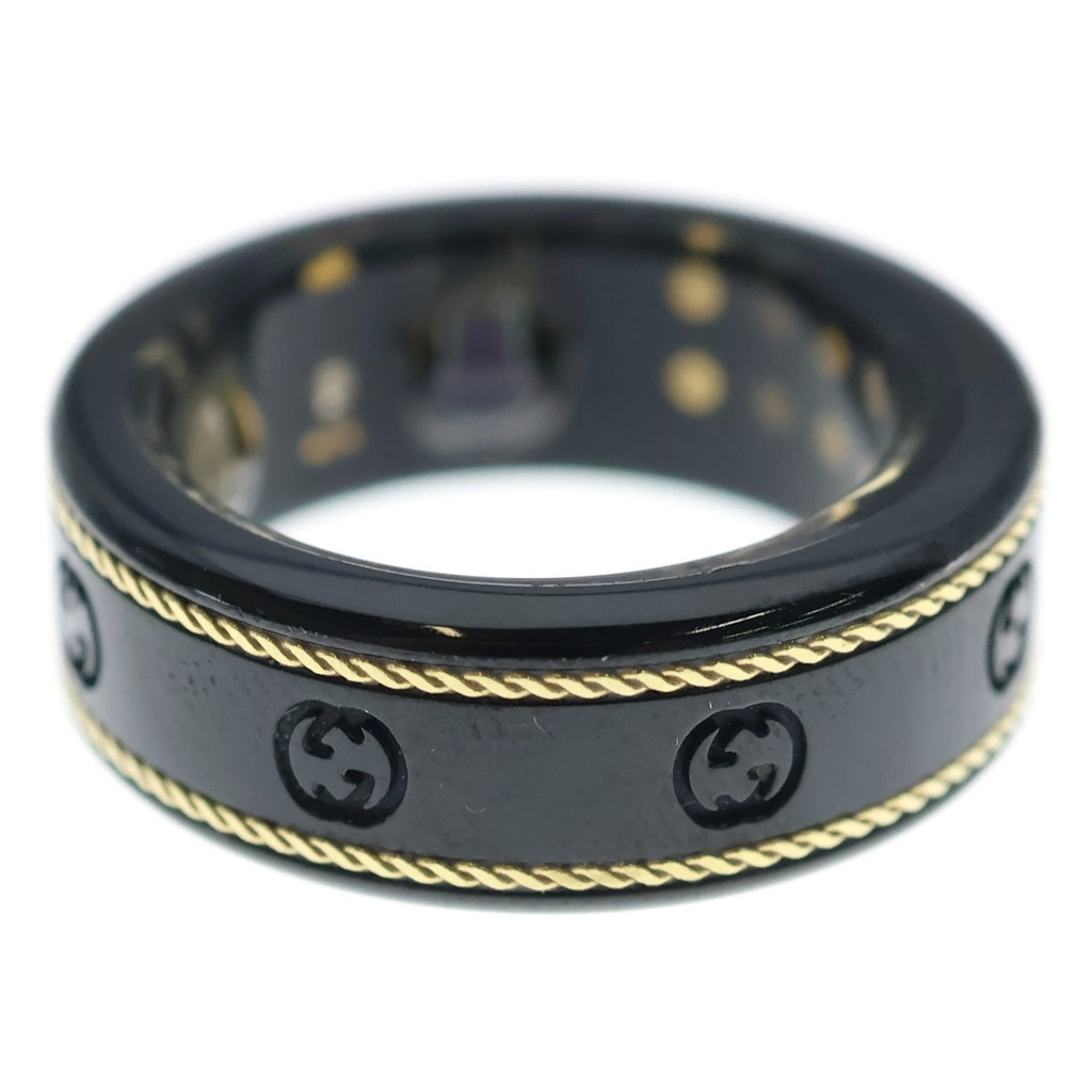 GUCCI(グッチ) ×OURA オーラ リング ブラック インターロッキングG 705220 レディース