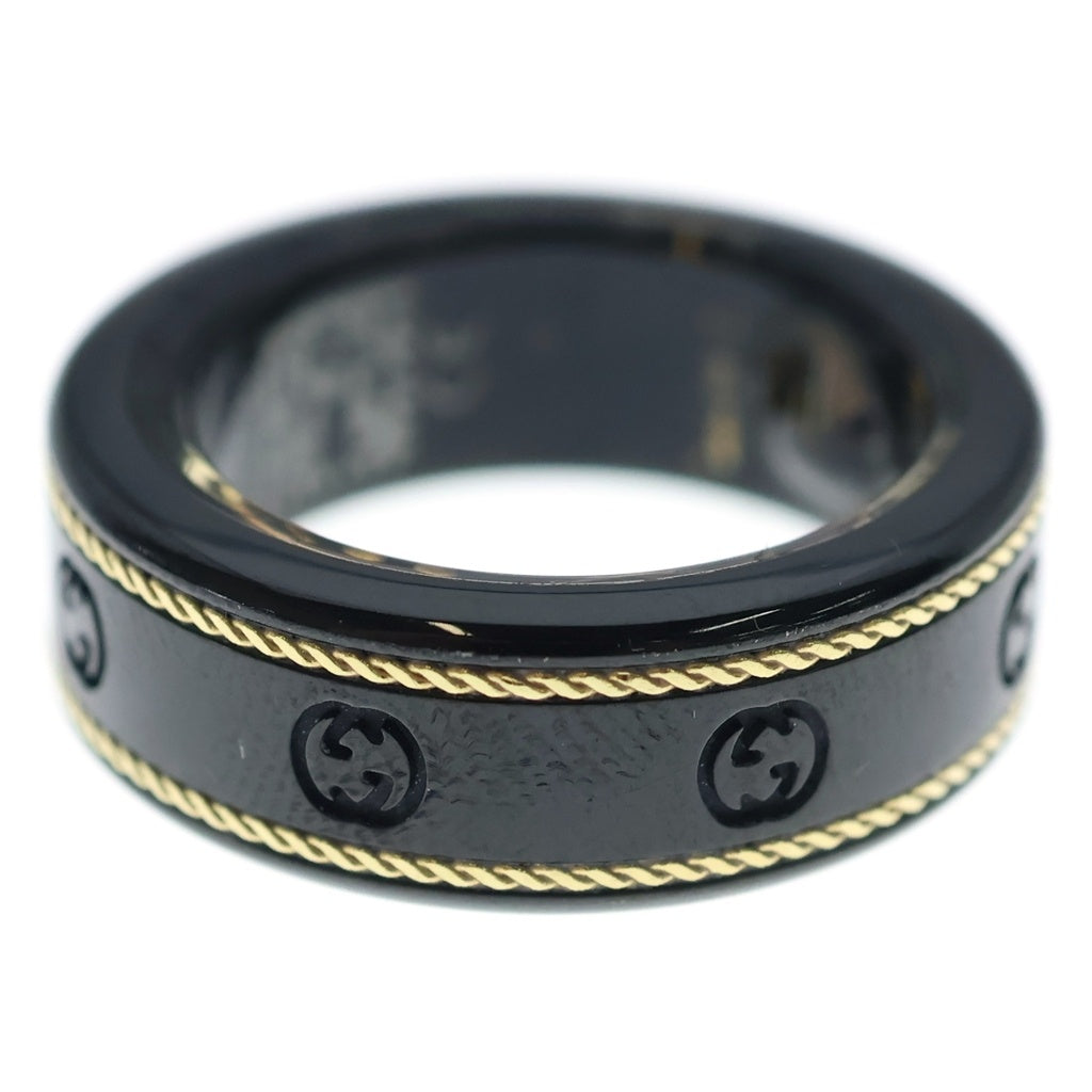 GUCCI(グッチ) ×OURA オーラ リング ブラック インターロッキングG 705220 レディース