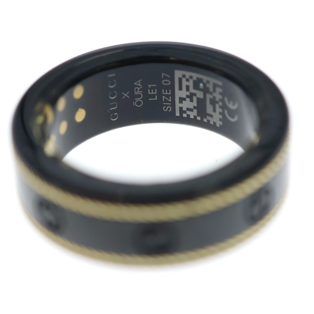 GUCCI(グッチ) ×OURA オーラ リング ブラック インターロッキングG 705220 レディース