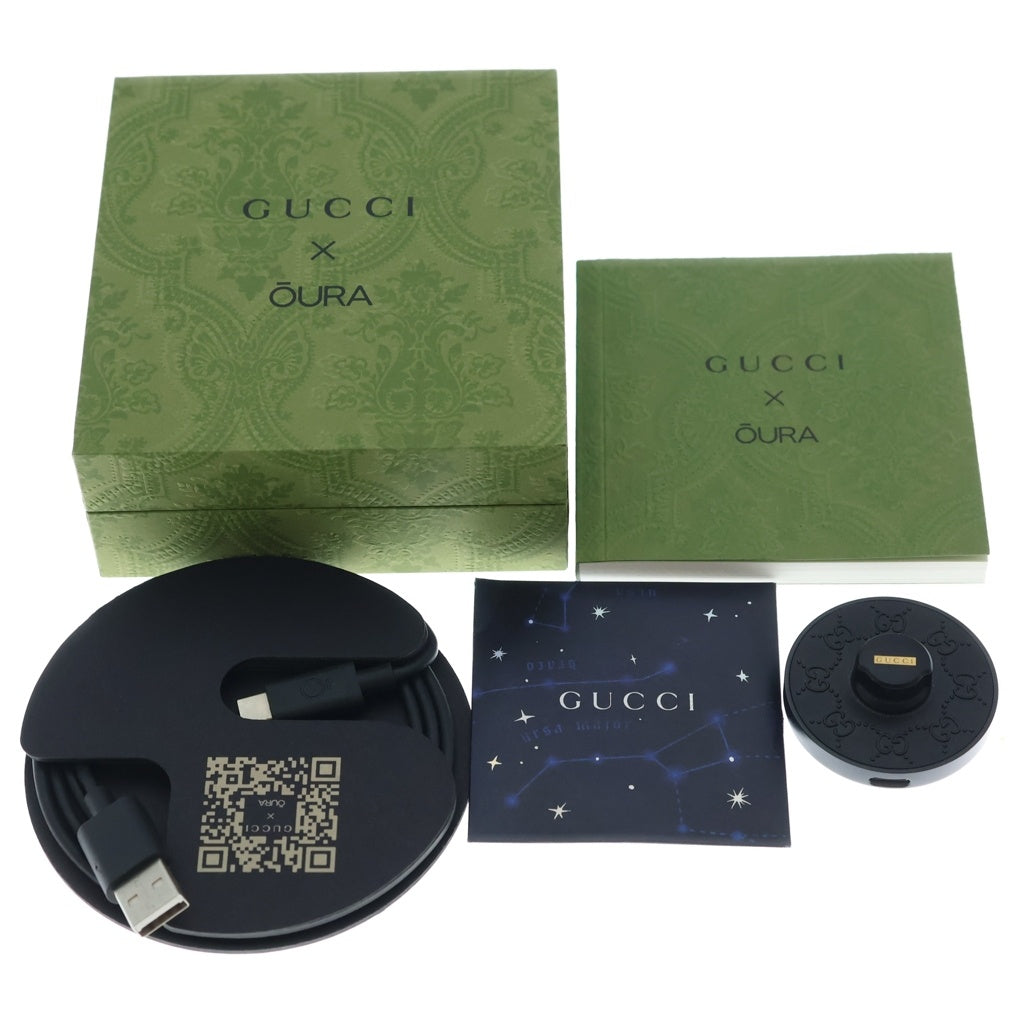 GUCCI(グッチ) ×OURA オーラ リング ブラック インターロッキングG 705220 レディース