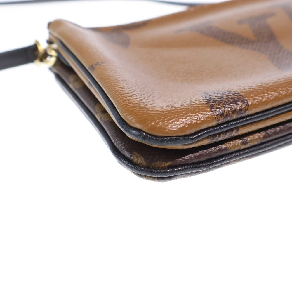 LOUIS VUITTON(ルイヴィトン) モノグラムジャイアントリバース ポシェットドゥーブルジップ ショルダーバッグ ブラウン PVC M69203 IC レディース
