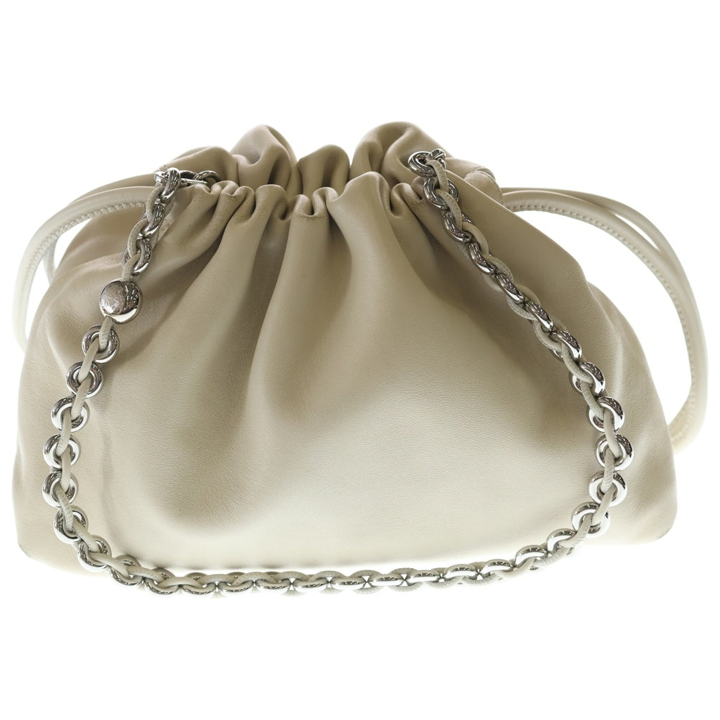 LOEWE(ロエベ) フラメンコバース ショルダーバッグ ハンドバッグ チェーンバッグ ホワイト レザー シルバー金具 レディース
