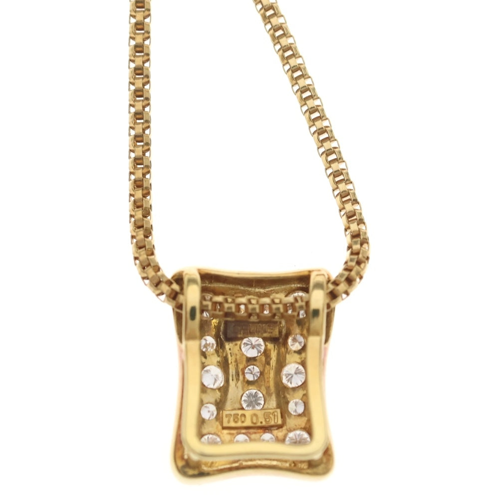 CELINE(セリーヌ) メレダイヤ ネックレス Au750 K18 YG イエローゴールド 0.51ct ペンダント レディース
