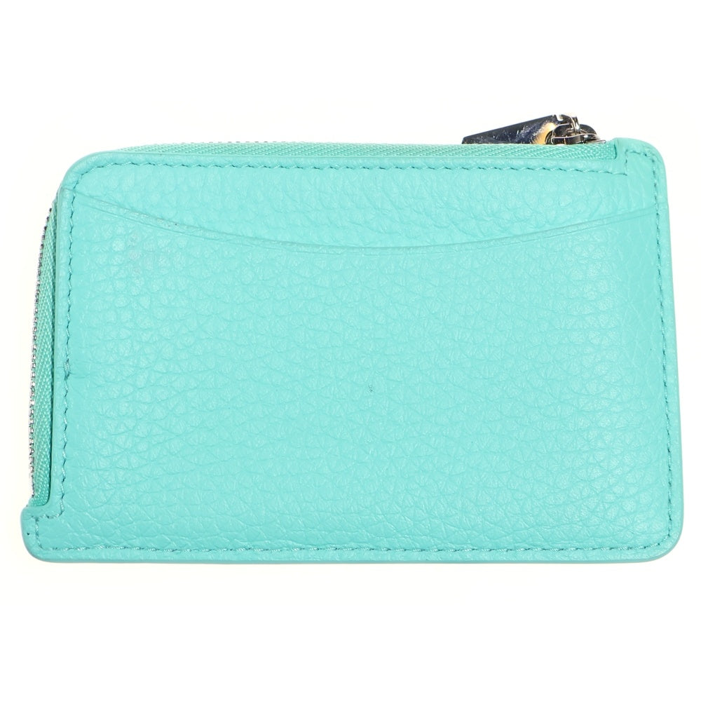 TIFFANY & Co.(ティファニー) リターントゥティファニー ハート エンボス レザー カード コイン ケース シルバー金具 ライトブルー レディース
