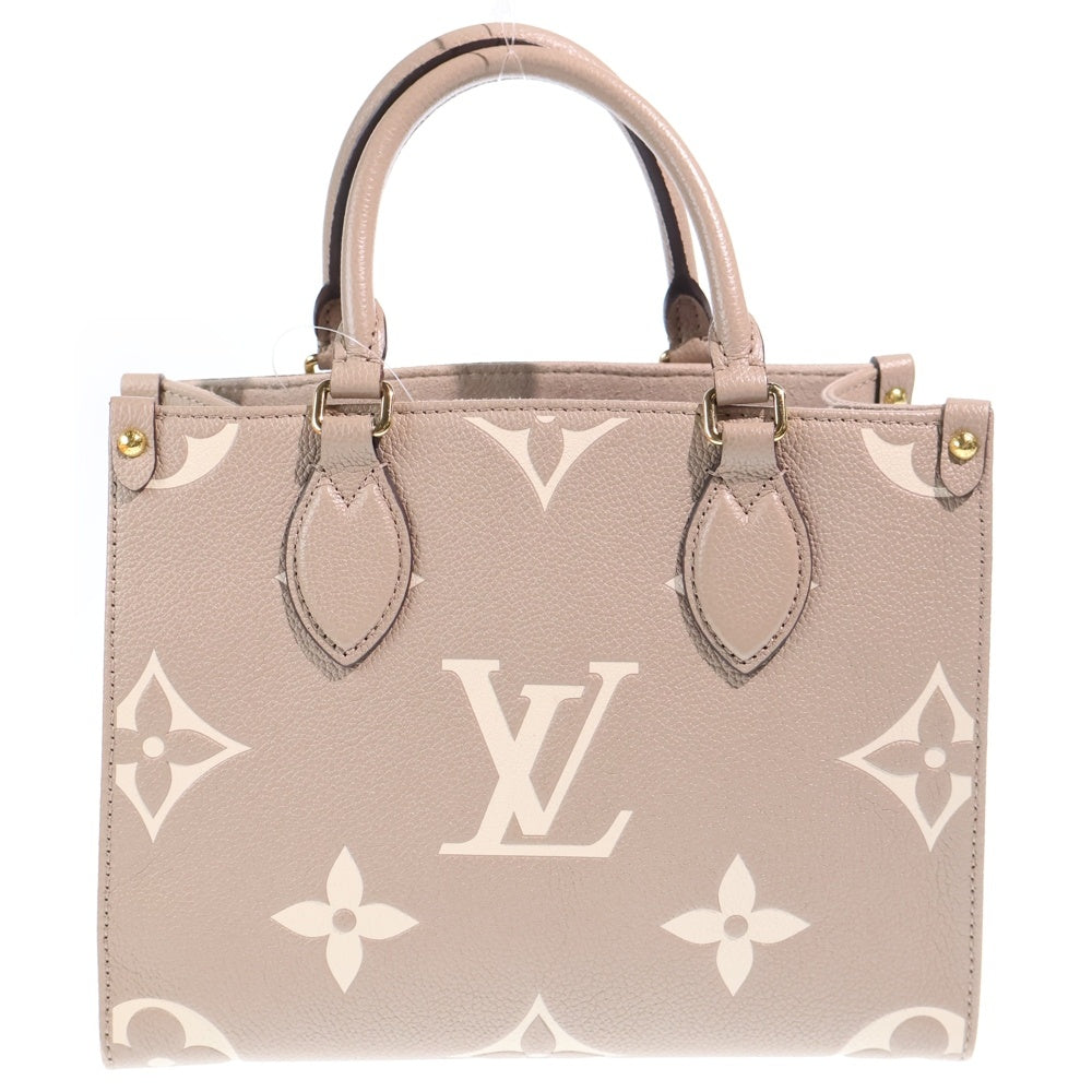 LOUIS VUITTON(ルイヴィトン) モノグラムアンプラント オンザゴーPM 2WAYバッグ ハンドバッグ ショルダーバッグ ベージュ レザー M45779 ゴールド金具 レディース