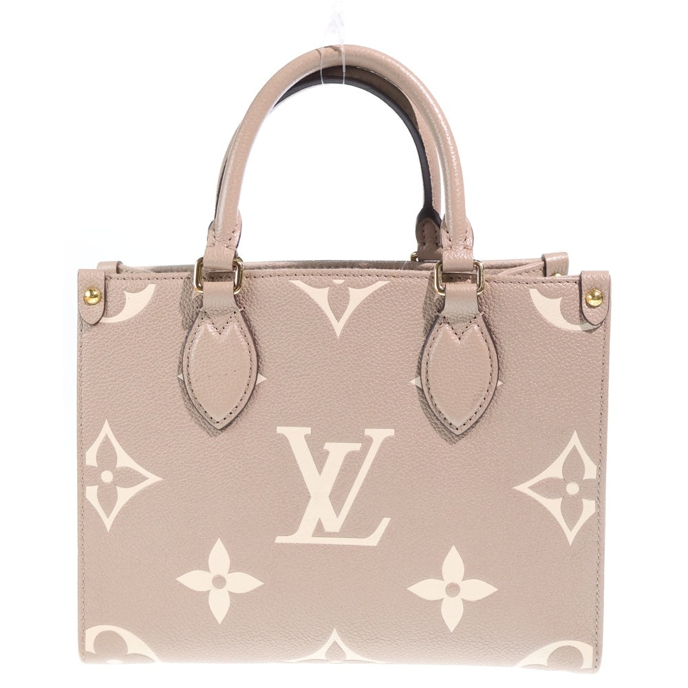 LOUIS VUITTON(ルイヴィトン) モノグラムアンプラント オンザゴーPM 2WAYバッグ ハンドバッグ ショルダーバッグ ベージュ レザー M45779 ゴールド金具 レディース