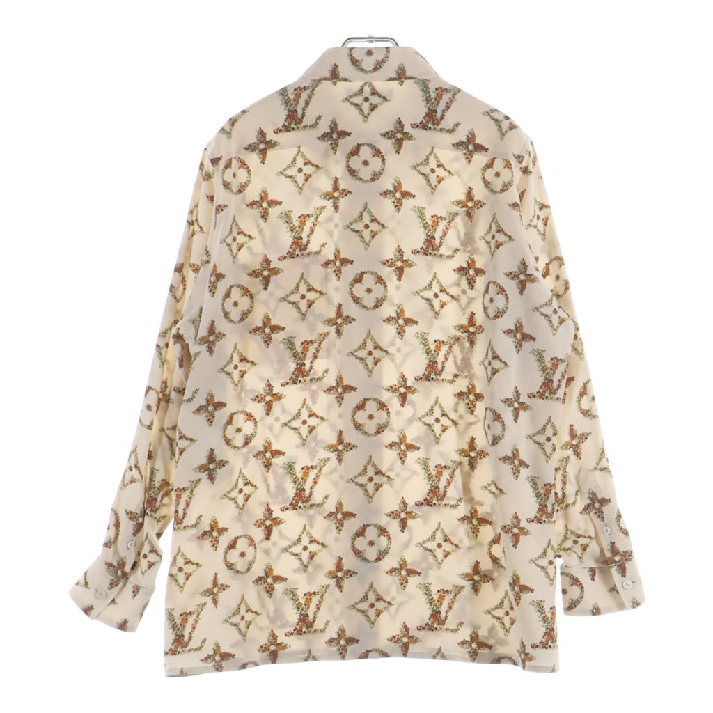 LOUIS VUITTON(ルイヴィトン) 24SS フローラル モノグラム 総柄プリント シルク 長袖シャツ アイボリー RW241WW GQO FQTP01 レディース