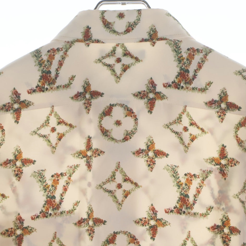 LOUIS VUITTON(ルイヴィトン) 24SS フローラル モノグラム 総柄プリント シルク 長袖シャツ アイボリー RW241WW GQO FQTP01 レディース