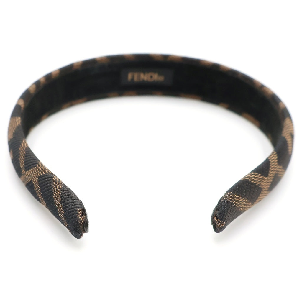 FENDI(フェンディ) FENDI ズッカ柄 カチューシャ ヘアバンド ブラウン レディース