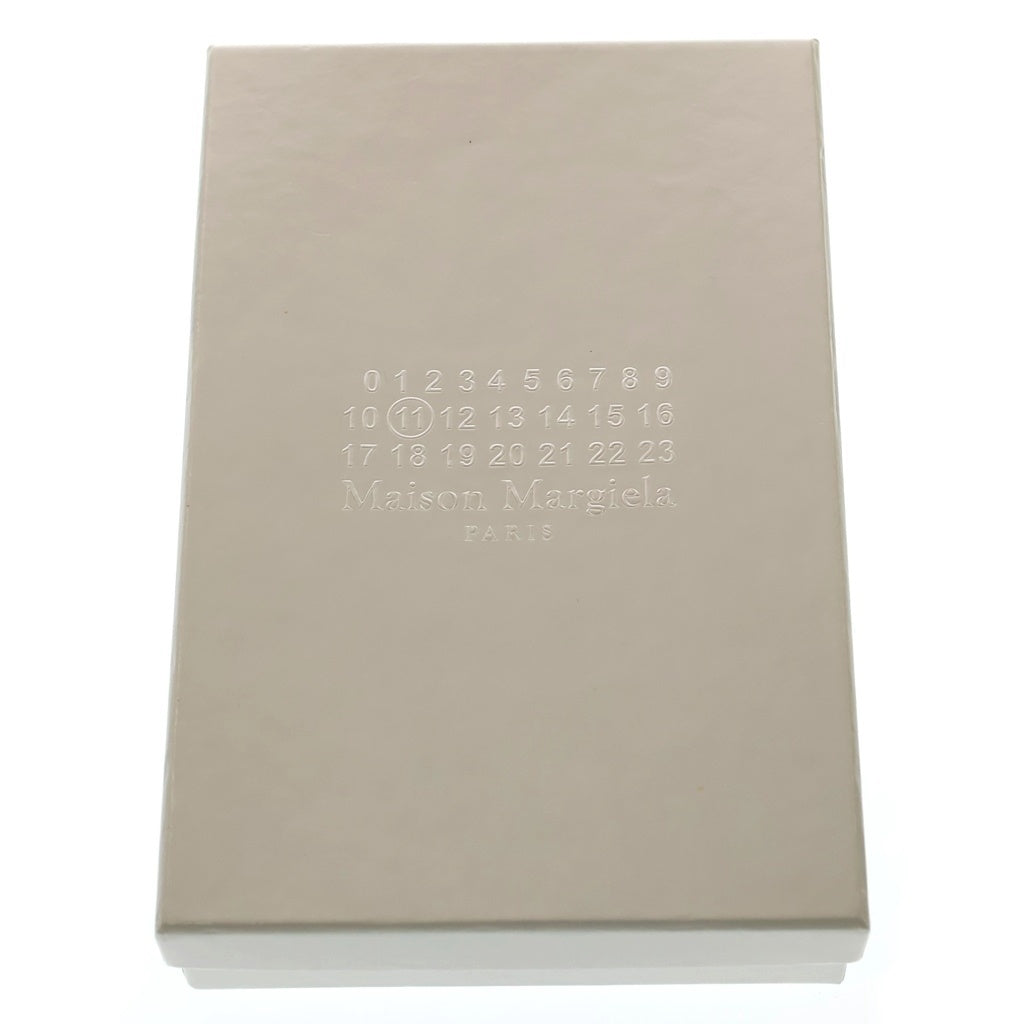 MM6 Maison Margiela(エムエムシックスメゾンマルジェラ) ラウンドファスナー ロングウォレット 長財布 カードケース ブラック レザー S55UI0139 レディース