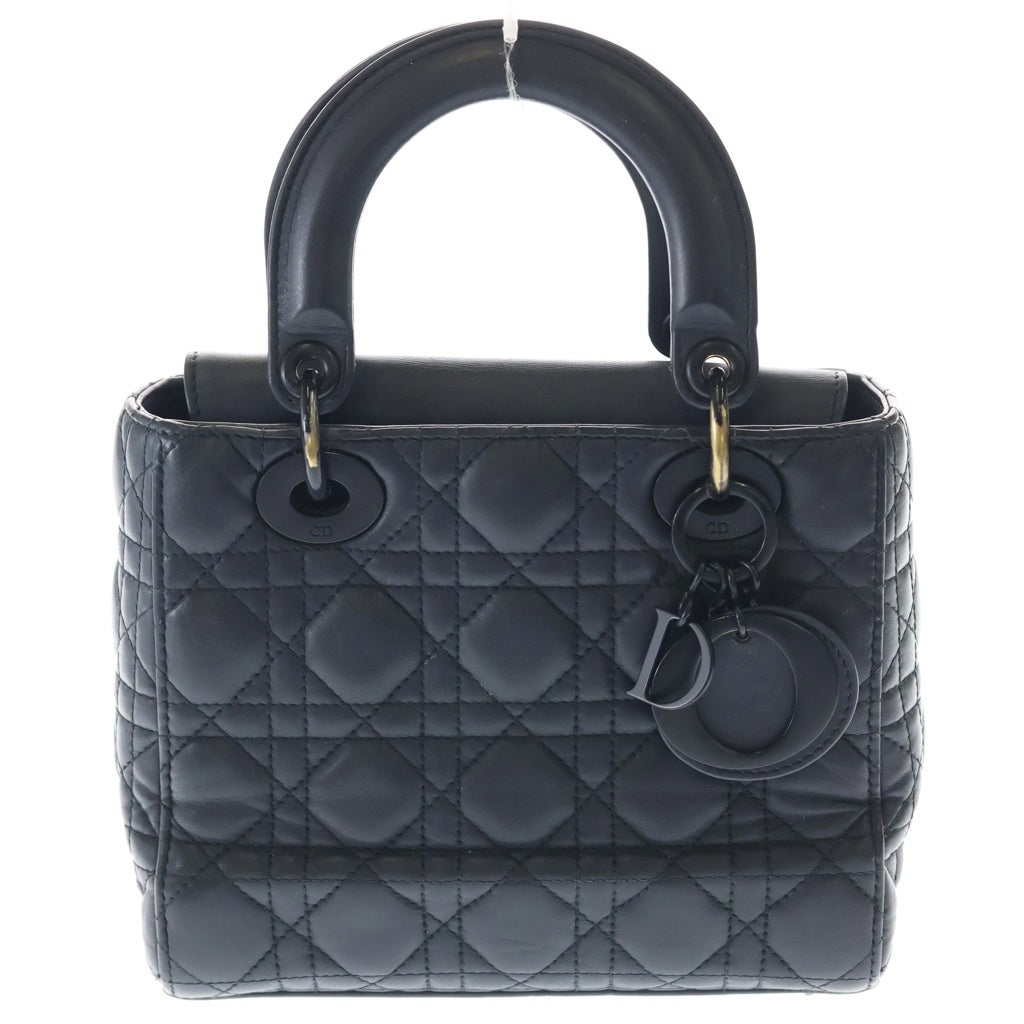 Christian Dior(クリスチャンディオール) レディディオール ウルトラマット 2WAYバッグ ハンドバッグ ショルダーバッグ ブラック ラムスキン ブラック金具 レディース