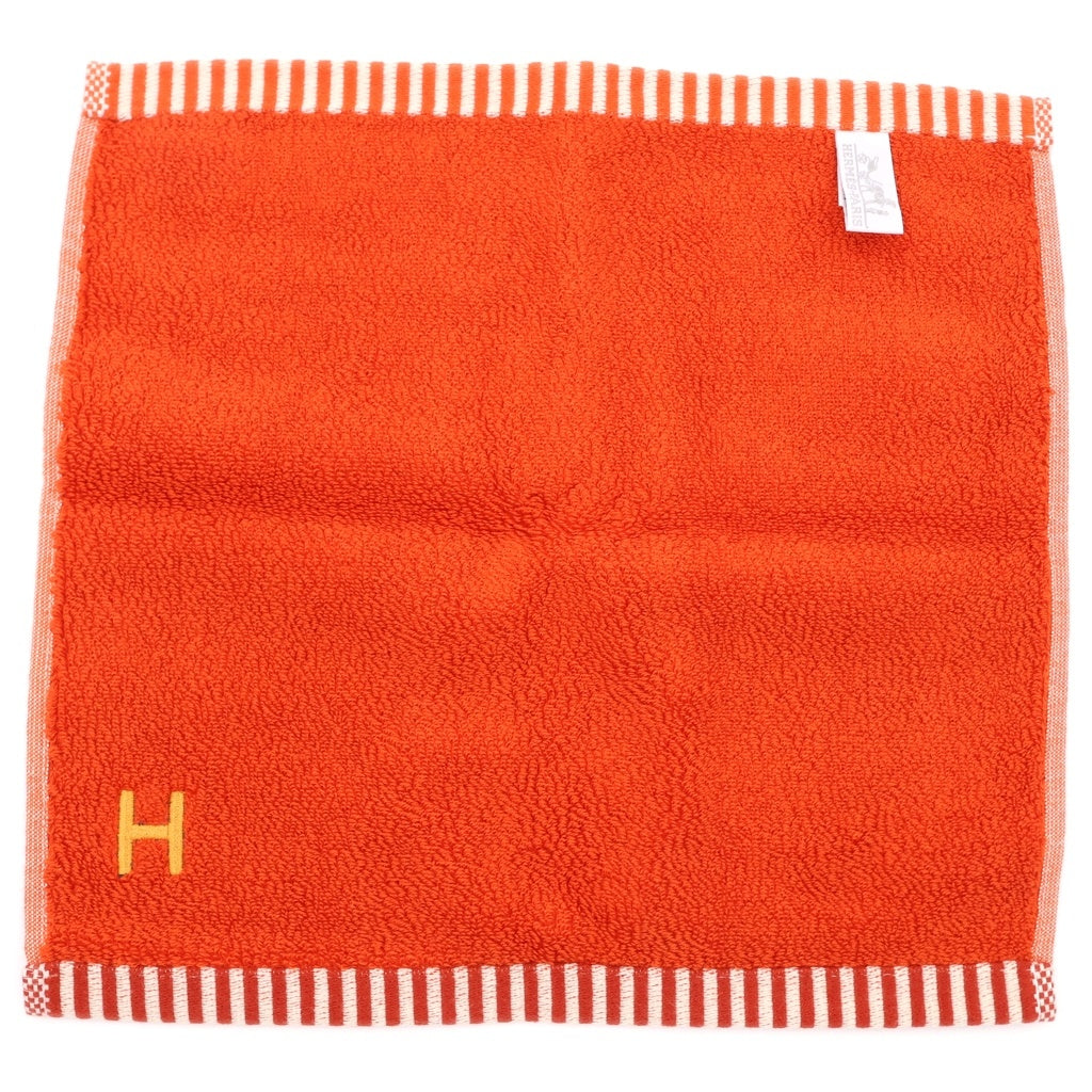 HERMES(エルメス) カレ・タオル ヴィス・ヴェルサ オレンジ コットン レディース