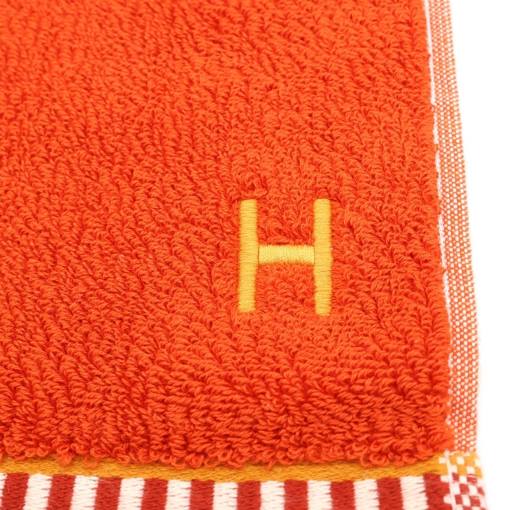 HERMES(エルメス) カレ・タオル ヴィス・ヴェルサ オレンジ コットン レディース