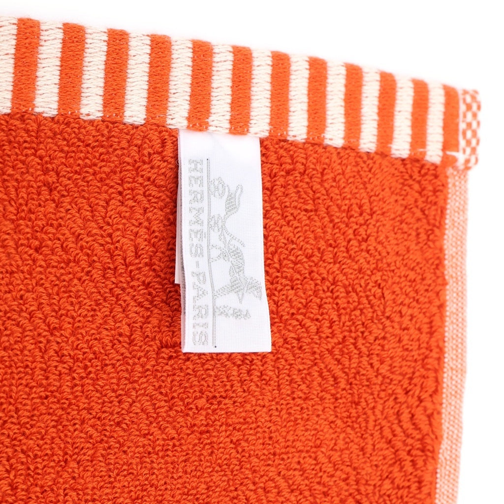 HERMES(エルメス) カレ・タオル ヴィス・ヴェルサ オレンジ コットン レディース