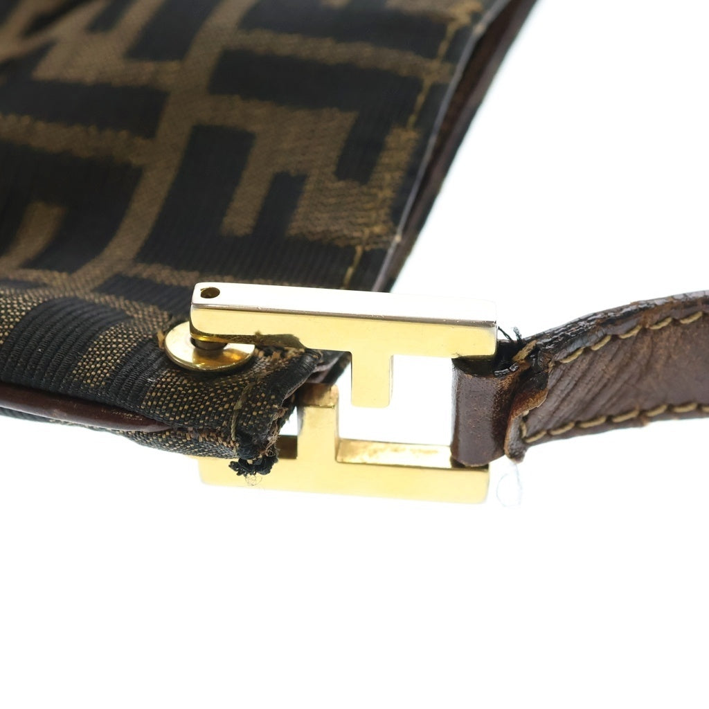FENDI(フェンディ) ■ズッカ ワンショルダーバッグ ハンドバッグ ブラウン キャンバス×レザー レディース