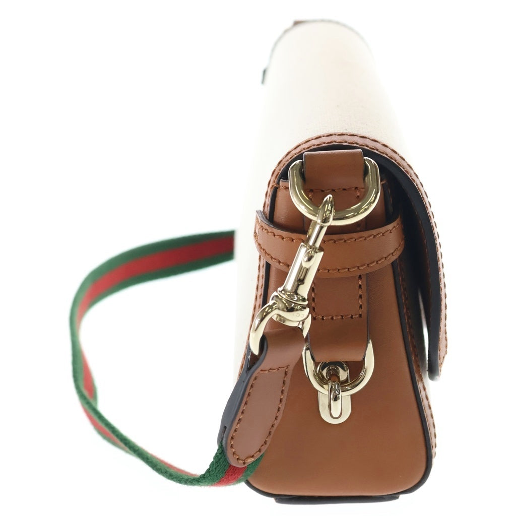 GUCCI(グッチ) ルーチェスモール ショルダーバッグ ベージュ×ブラウン キャンバス×レザー 786027 ゴールド金具 レディース
